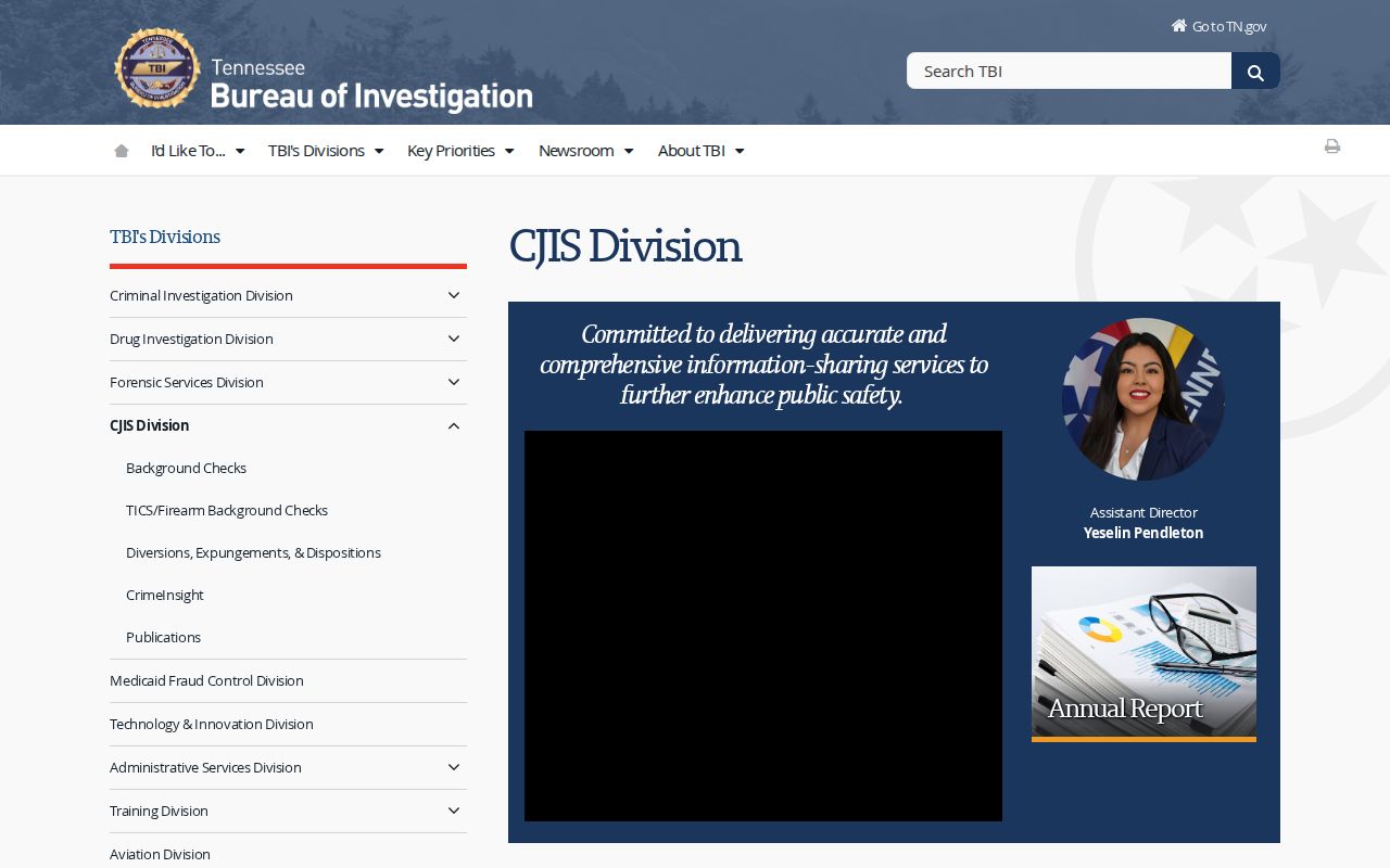 Tennessee Bureau of Investigation CJIS criminal history division