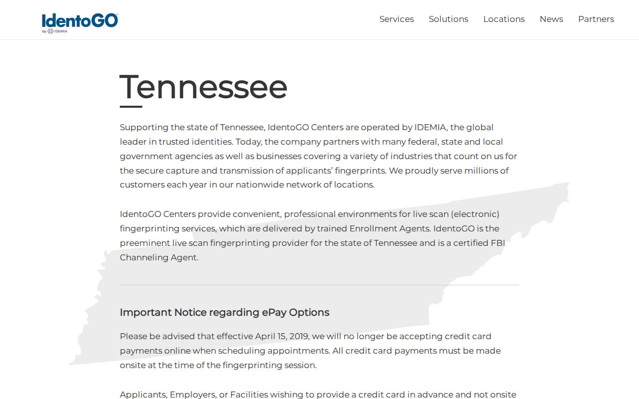 Tennessee TBI criminal history fingerprint location finder
