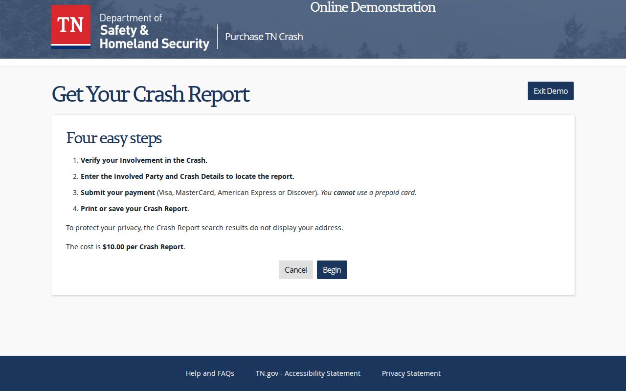 Tennessee official crash record demo fields